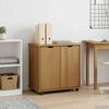 vidaXL Rolling Cabinet Honey Brown 100 x 39 x 65.5 cm Solid Pine Wood