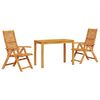 vidaXL Garden Dining Set 3 pcs Brown Solid Acacia Wood