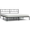 vidaXL Metal Bed Frame without Mattress with Headboard Black 200x200cm