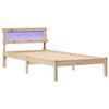vidaXL Bed Frame with Headboard Brown 75 x 190 cm Solid Pine Wood