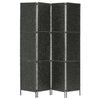 vidaXL 4-Panel Room Divider Black 154x160 cm Water Hyacinth