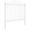 vidaXL Garden Fence 7 pcs White 170 x 165 cm Powder-Coated Steel