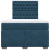 vidaXL Box Spring Bed with Mattress Blue 120x190 cm Small Double Velvet