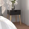 vidaXL Bedside Cabinet High Gloss Black 40x40x56 cm Engineered Wood