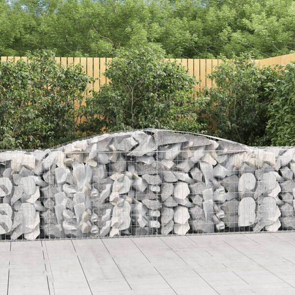 vidaXL Arched Gabion Baskets 8 pcs 400x50x80/100 cm Galvanised Iron