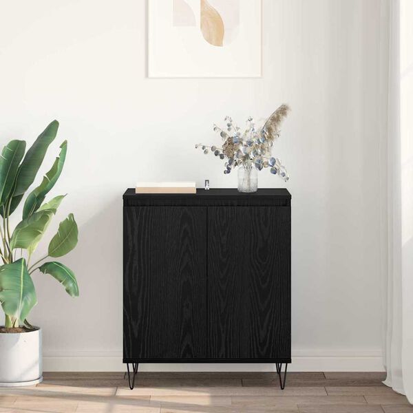 vidaXL Sideboard Black Oak 60 x 35 x 70 cm Engineered Wood