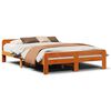 vidaXL Bed Frame without Mattress Wax Brown 140x190 cm Solid Wood Pine