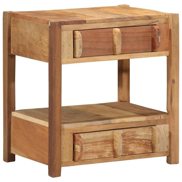 vidaXL End Table with Drawer Brown 43 x 32 x 46 cm Solid Reclaim Wood