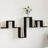 vidaXL Wall Shelf Black 104.5x10x43 cm Engineered Wood