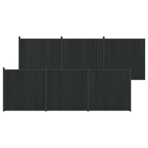 vidaXL Fence Panel 6 pcs WPC and Aluminium Black