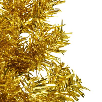 vidaXL Slim Artificial Half Christmas Tree with Stand Gold 210 cm