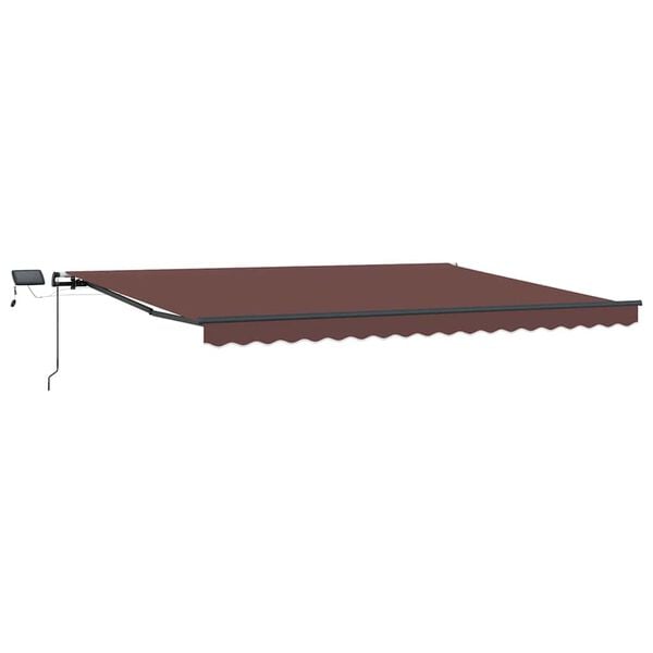 vidaXL Manual Retractable Awning with LEDs Brown 400x300 cm