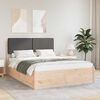 vidaXL Bed Frame with Upholstered Headboard Dark Grey 135 x 190 cm