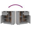 vidaXL Sideboards 2 pcs Grey Sonoma 60x30x70 cm Engineered Wood