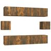 vidaXL 6 Piece TV Cabinet Set Smoked Oak Engineered Wood