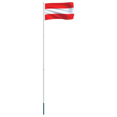 vidaXL Austria Flag and Pole Aluminium 4 m
