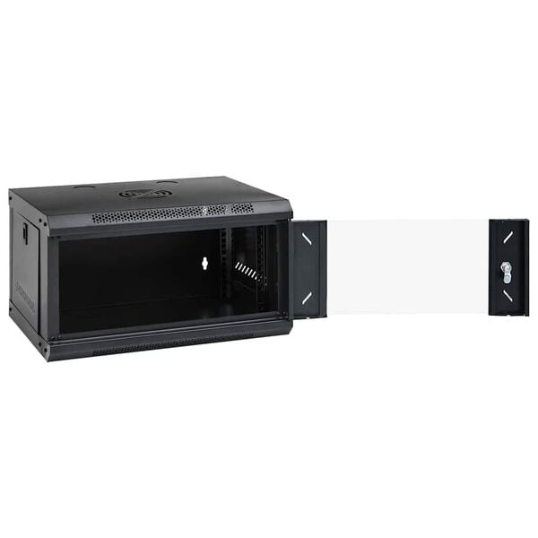 vidaXL Network Cabinet with Storage Black 53 x 45 x 30 cm Steel