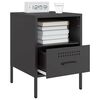 vidaXL Bedside Cabinet Black 36x39x50.5 cm Steel