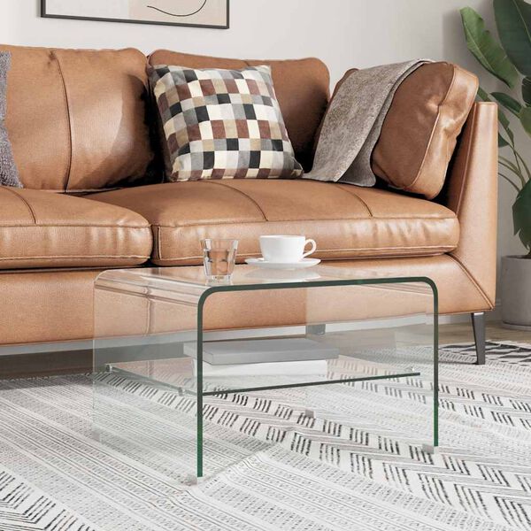 vidaXL Coffee Table Clear 50x45x33 cm Tempered Glass