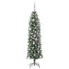 vidaXL Artificial Slim Christmas Tree Green and White 150 cm