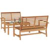 vidaXL Garden Sofa Set 3 pcs Natural Solid Teak Wood