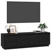 vidaXL TV Cabinet Black 156x37x45 cm Solid Wood Pine
