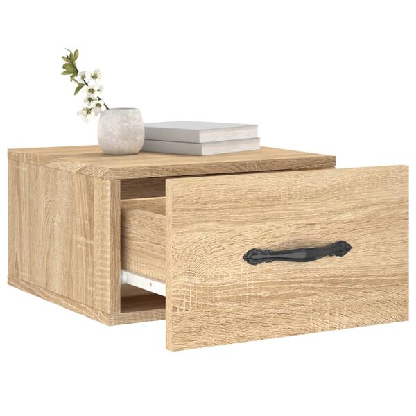 vidaXL Wall-mounted Bedside Cabinet Sonoma Oak 35x35x20 cm