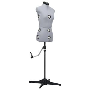 vidaXL Dress Form | Grey and black | Polyester, ABS | S | Height-Adjustable