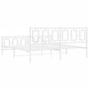 vidaXL Metal Bed Frame without Mattress with Footboard White 183x213cm