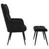vidaXL Relaxing chair with Footstool 2 pcs Black Velvet