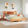 vidaXL Bookcase Bed without Mattress Wax Brown 150x200 cm King Size Solid Wood Pine