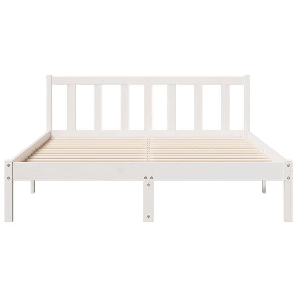 vidaXL Extra Long Bed Frame without Mattress White 140x220 cm Solid Wood Pine