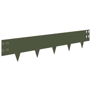 vidaXL Lawn Edging 30 pcs 100 x 20 cm Steel Olive Green