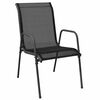 vidaXL Garden Dining Set 3 pcs Black Powder-Coated Steel