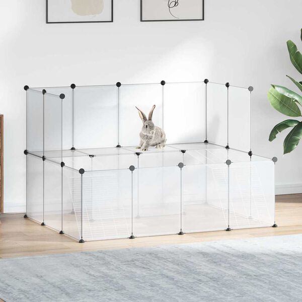 vidaXL Small Animal Cage Transparent 143x107x93 cm PP and Steel