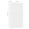 vidaXL 3-Tier Book Cabinet White 60x30x114 cm Engineered Wood