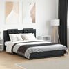vidaXL Bed Frame with LED without Mattress Black 150x200 cm King Size