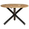 vidaXL Dining Table Ø110x75 cm Solid Wood Rough Mango