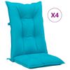 vidaXL Garden Highback Chair Cushions 4 pcs Turquoise 120x50x7 cm Fabric