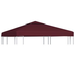 vidaXL 2-Tier Gazebo Top Cover 310 g/m&sup2; 3x3 m Bordeaux