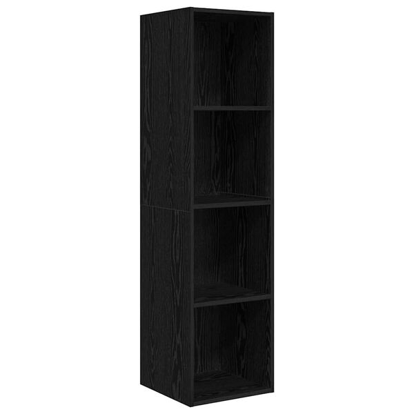 vidaXL TV Cabinet Set Black Oak 37 x 37 x 142.5 cm Engineered Wood