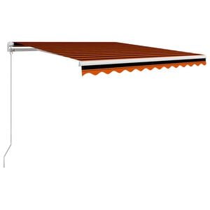 vidaXL Retractable Awning Orange and Brown 350 x 250 cm