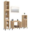 vidaXL 4 Piece Bathroom Furniture Set Sonoma Oak Engineered Wood