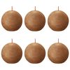 Bolsius Rustic Ball Candles "Shine" 6 pcs 76x71 mm Spice Brown