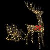 vidaXL Reindeer Pull Sleigh Warm white 70 x 26 x 129 cm Rattan