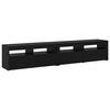 vidaXL TV Cabinet 2 pcs Black Oak 210 x 35 x 40 cm Engineered Wood