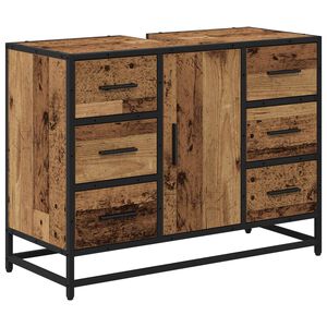 vidaXL Bathroom Cabinet Old Wood 80 x 33 x 60 cm Engineered Wood