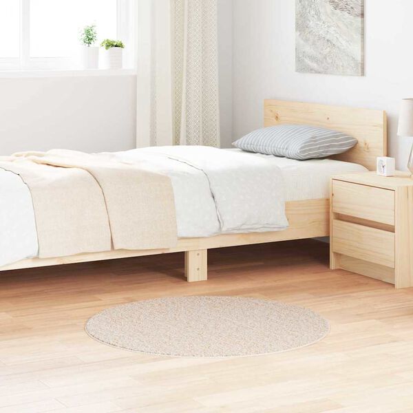vidaXL Anti-slip Shaggy Rug Cream 90 x 90 cm PP