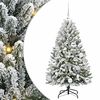 vidaXL Artificial Hinged Christmas Tree Green and White 120 cm