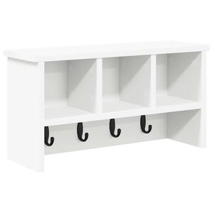 vidaXL Wall-Mounted Coat Rack White 50 x 16 x 26 cm Engineered wood